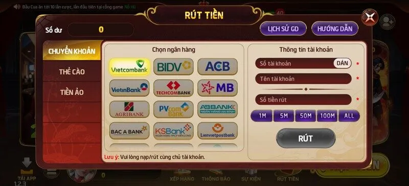 cách đổi tiền nổ hũ