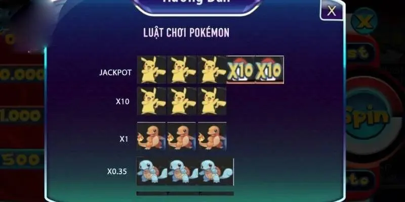 Luật chơi quay hũ Pokemon