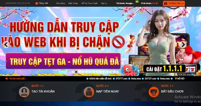 đăng nhập Nohu90