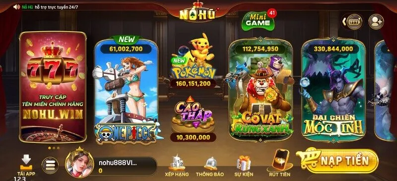 Ưu điểm nổi bật của sảnh game nổ hũ Nohu90